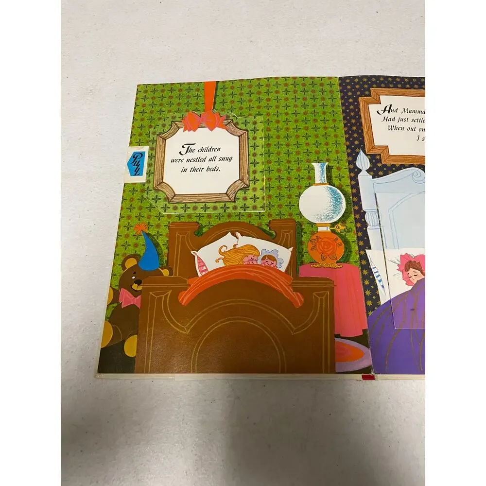 NIGHT BEFORE CHRISTMAS POP-UP Vintage Childrens Animated Story Book